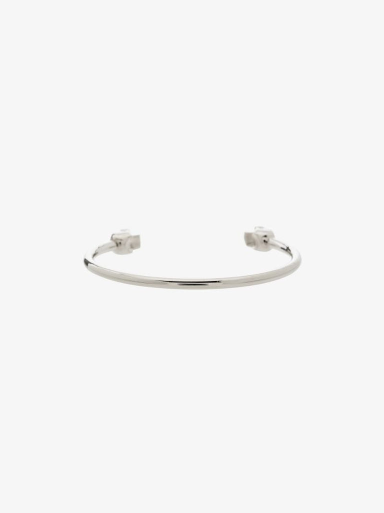 Silver-tone Thin Twin Skull Bracelet