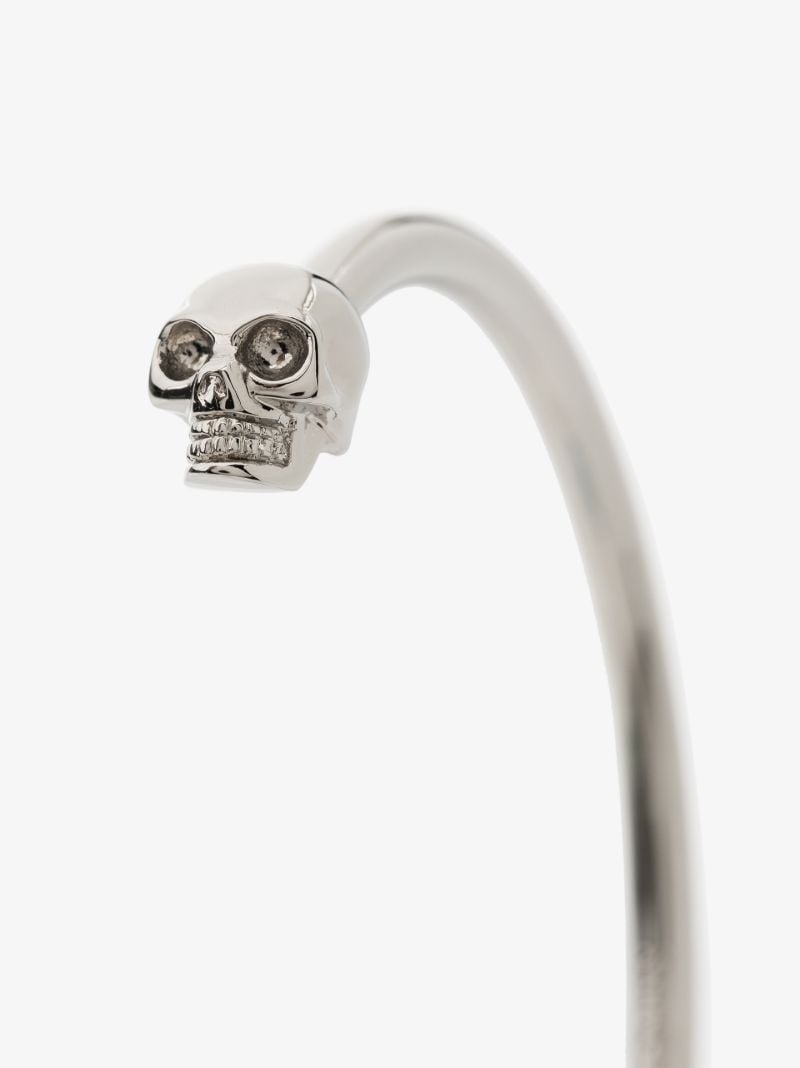 Silver-tone Thin Twin Skull Bracelet