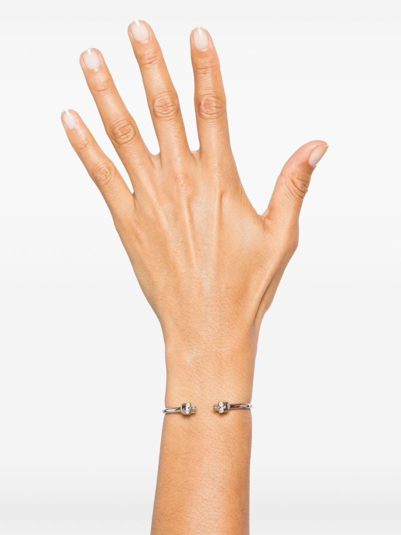 Silver-tone Thin Twin Skull Bracelet
