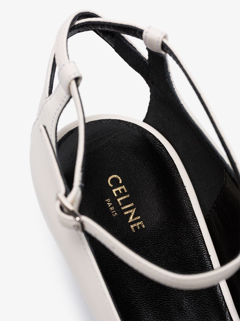 White Sharp Leather Pumps