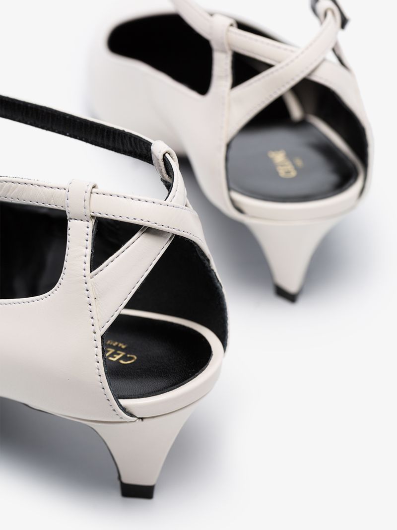 White Sharp Leather Pumps