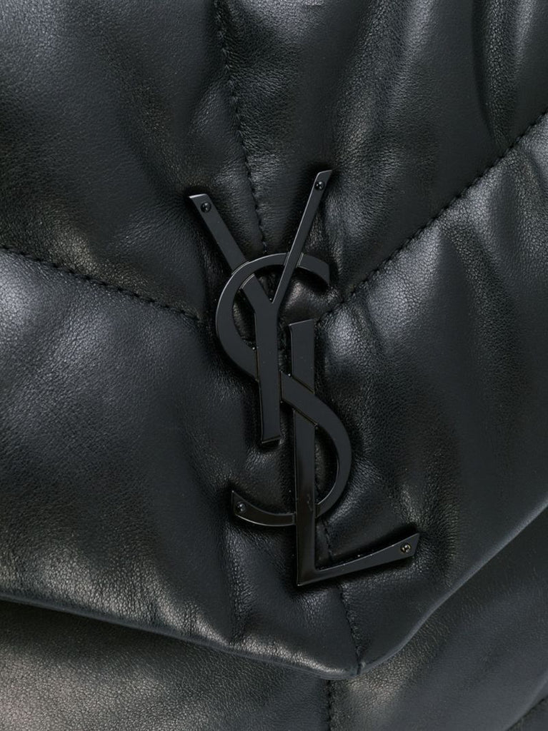 Black Puffer Medium Leather Shoulder Bag