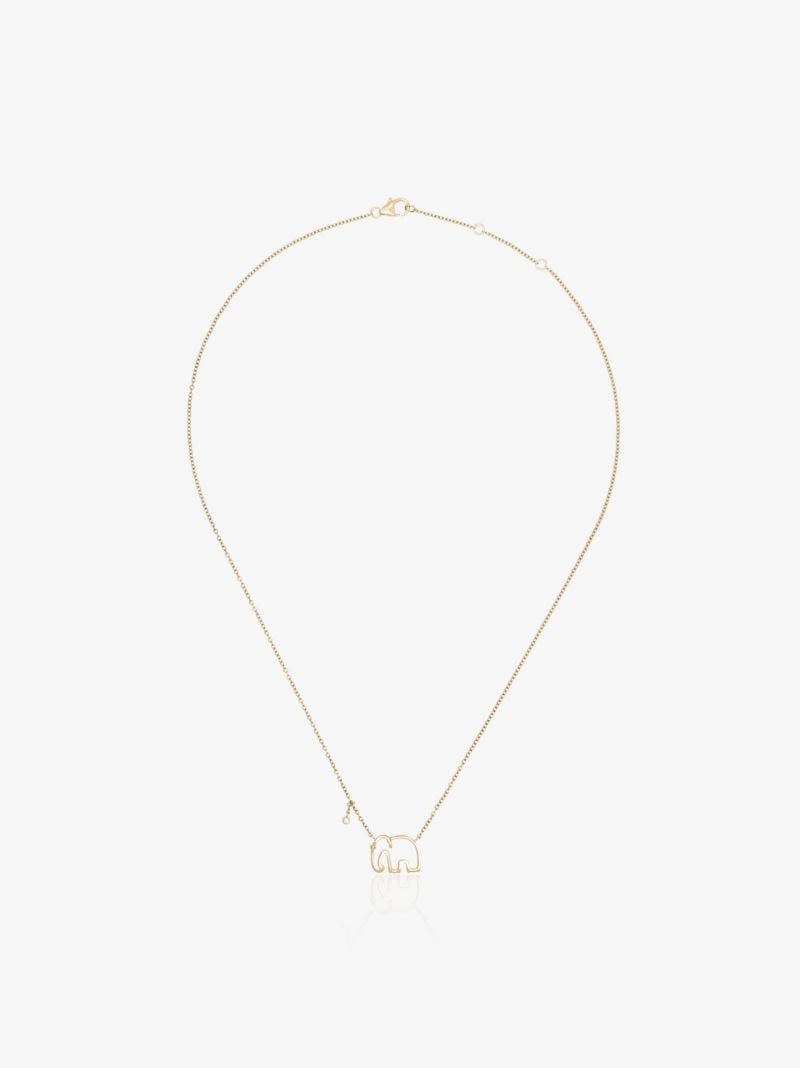 18k Yellow Gold Elephant Necklace