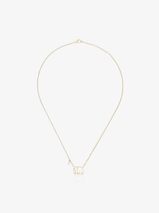 18k Yellow Gold Elephant Necklace