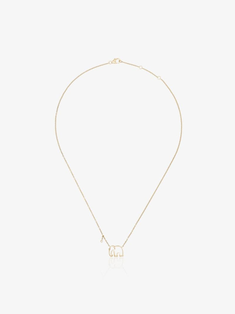 18k Yellow Gold Elephant Necklace