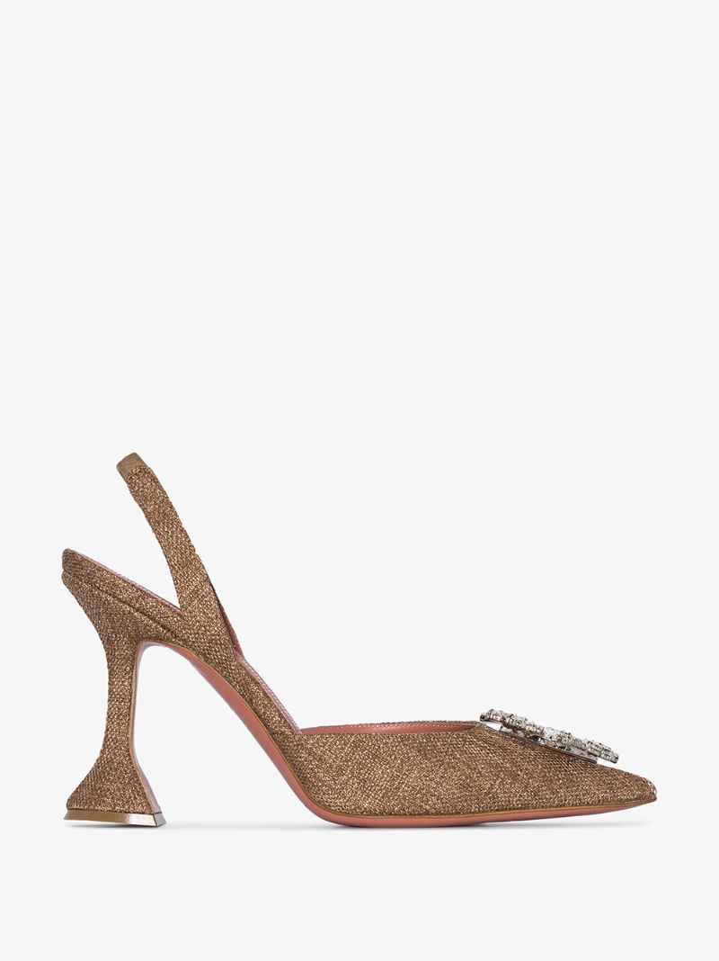 Brown Begum 95 Crystal Pumps