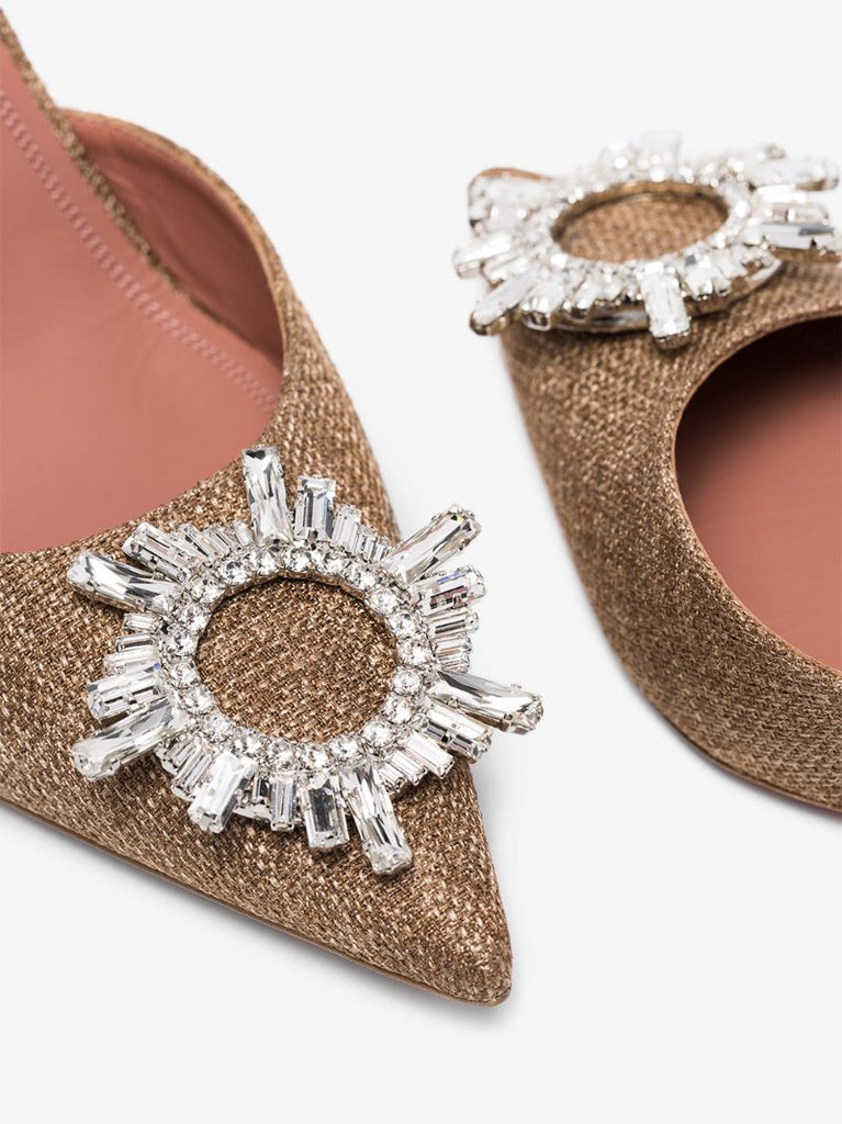 Brown Begum 95 Crystal Pumps