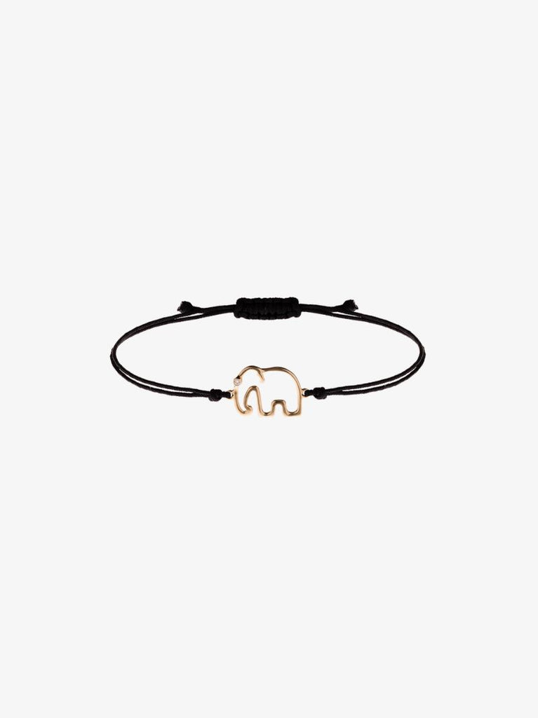 9k Yellow Gold and Black Elephant Bracelet