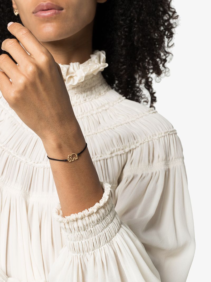 9k Yellow Gold and Black Elephant Bracelet