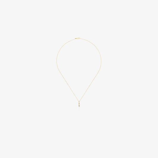 14k Yellow Gold Rainbow Sapphire Diamond Necklace