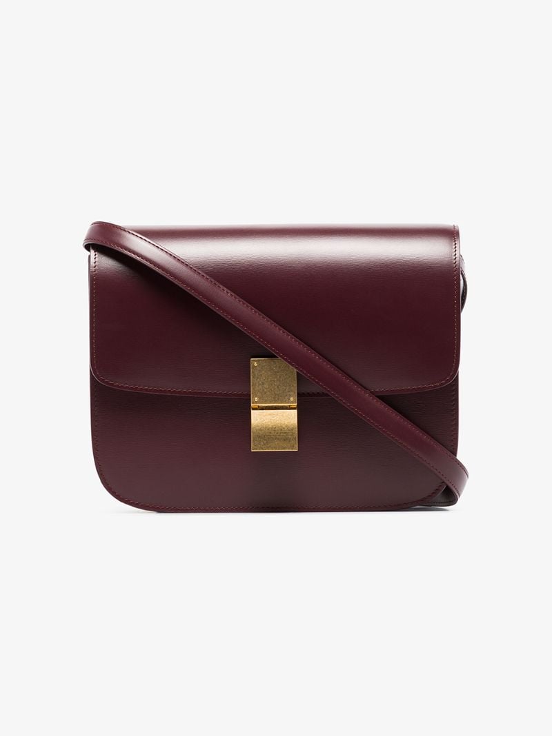Burgundy Classic Box Medium Shoulder Bag