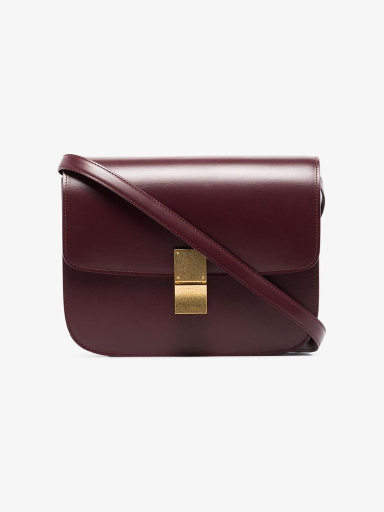 Burgundy Classic Box Medium Shoulder Bag