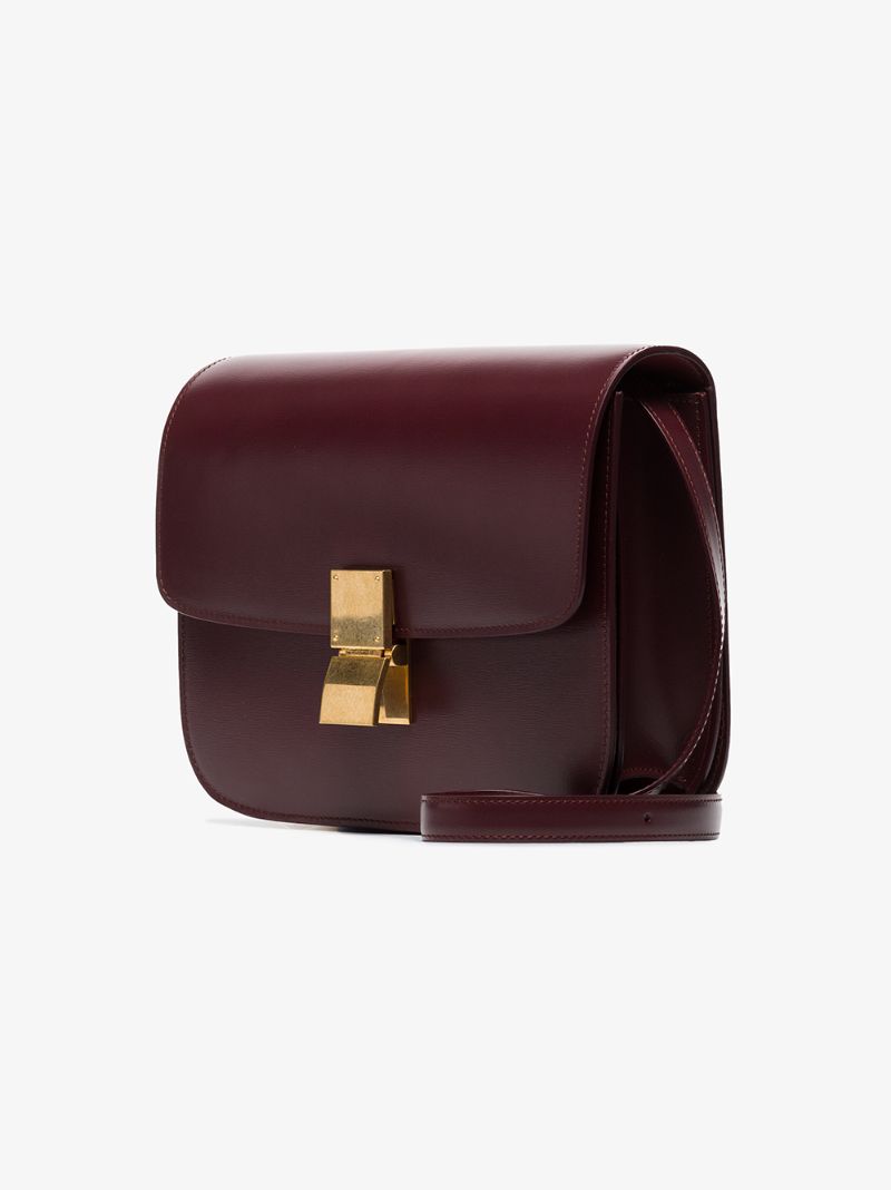 Burgundy Classic Box Medium Shoulder Bag