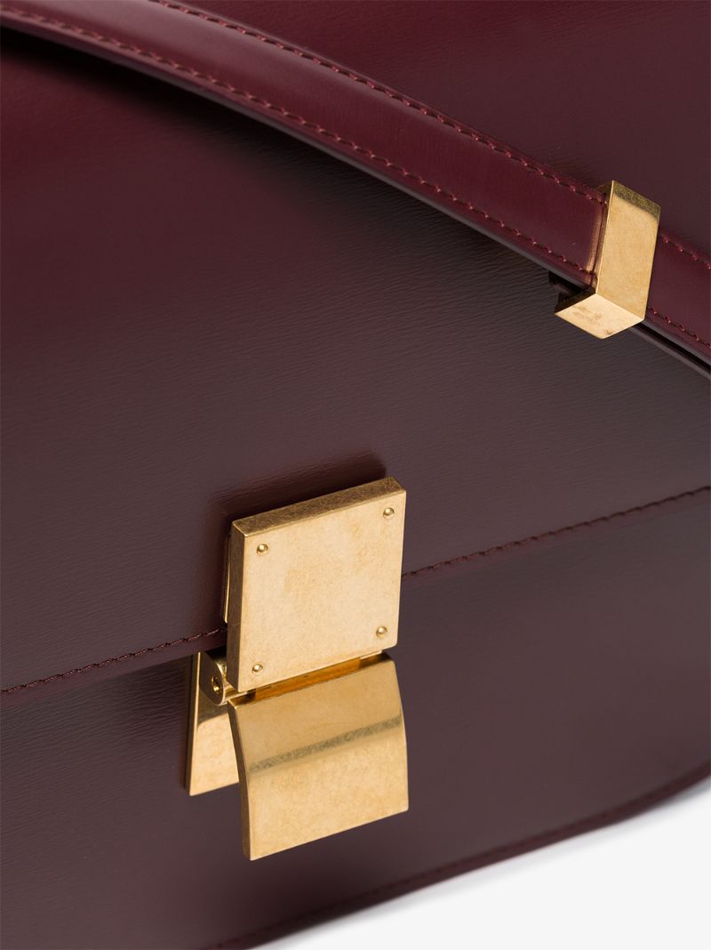 Burgundy Classic Box Medium Shoulder Bag