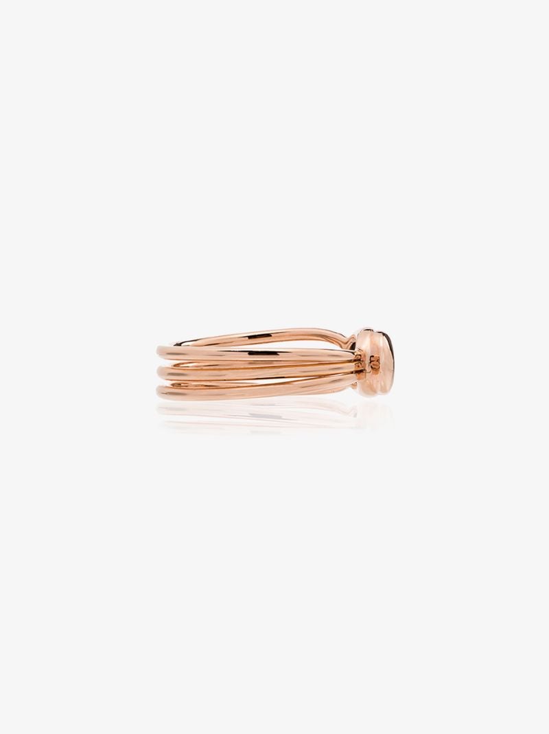 18k Rose Gold Shooting Star Opal and Sapphire Ring