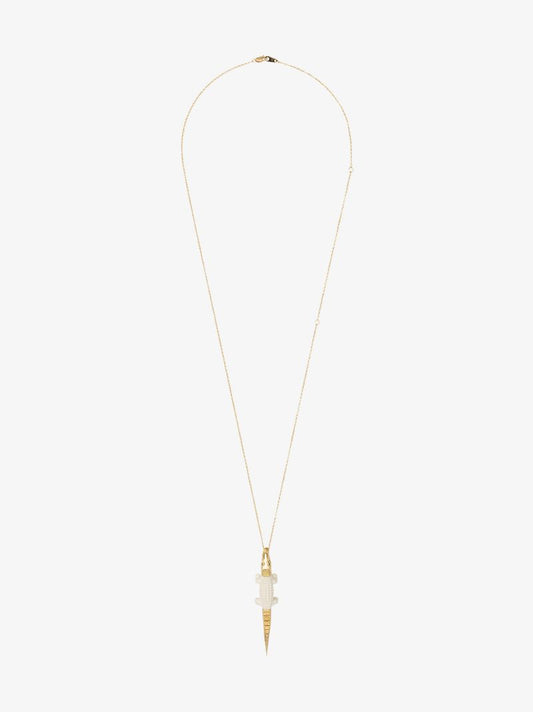 18k Yellow Gold Aligator Bite Tsavorite Necklace