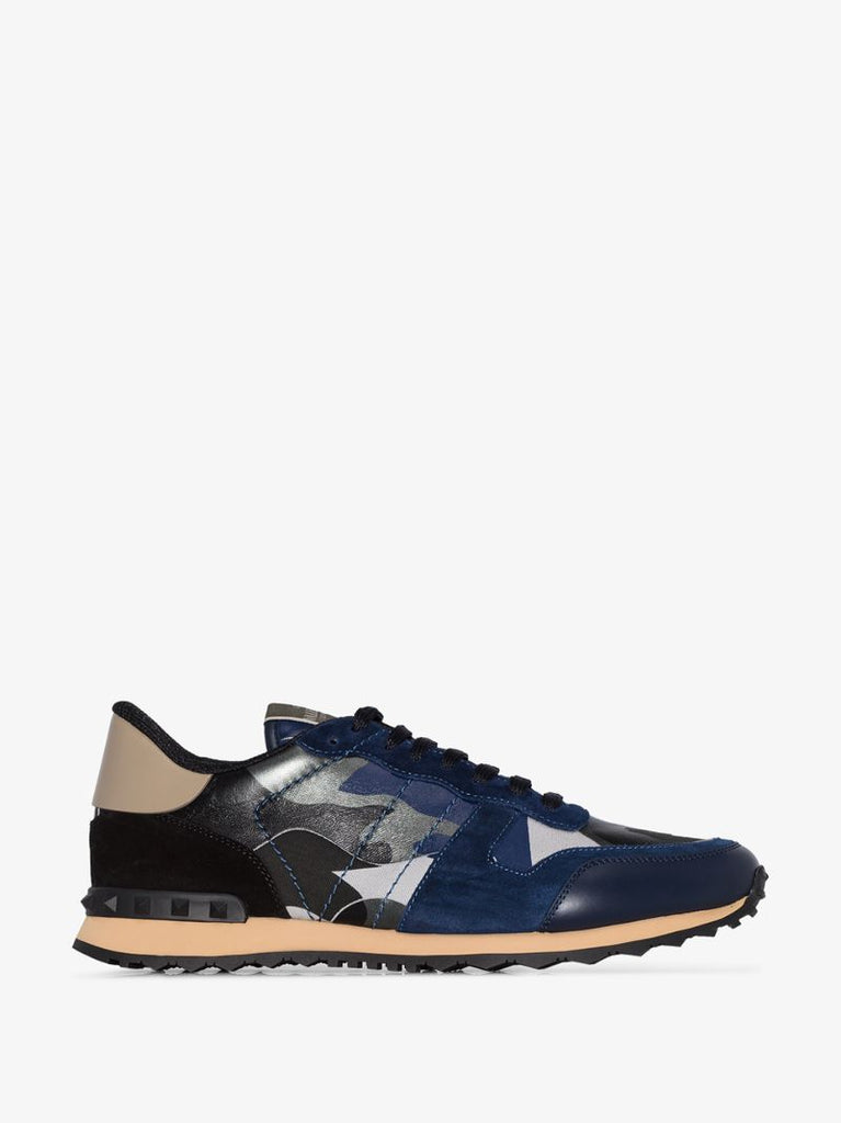 Blue Garavani Rockrunner Camouflage Sneakers