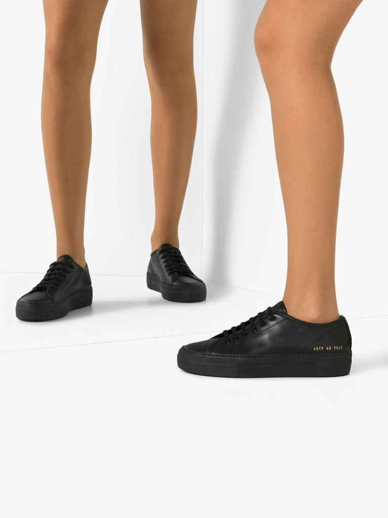 Black Tournament Leather Sneakers