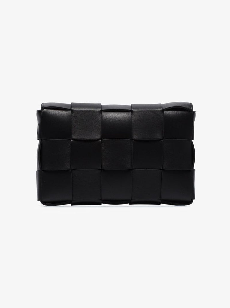 Black Maxi Intreccio Shoulder Bag