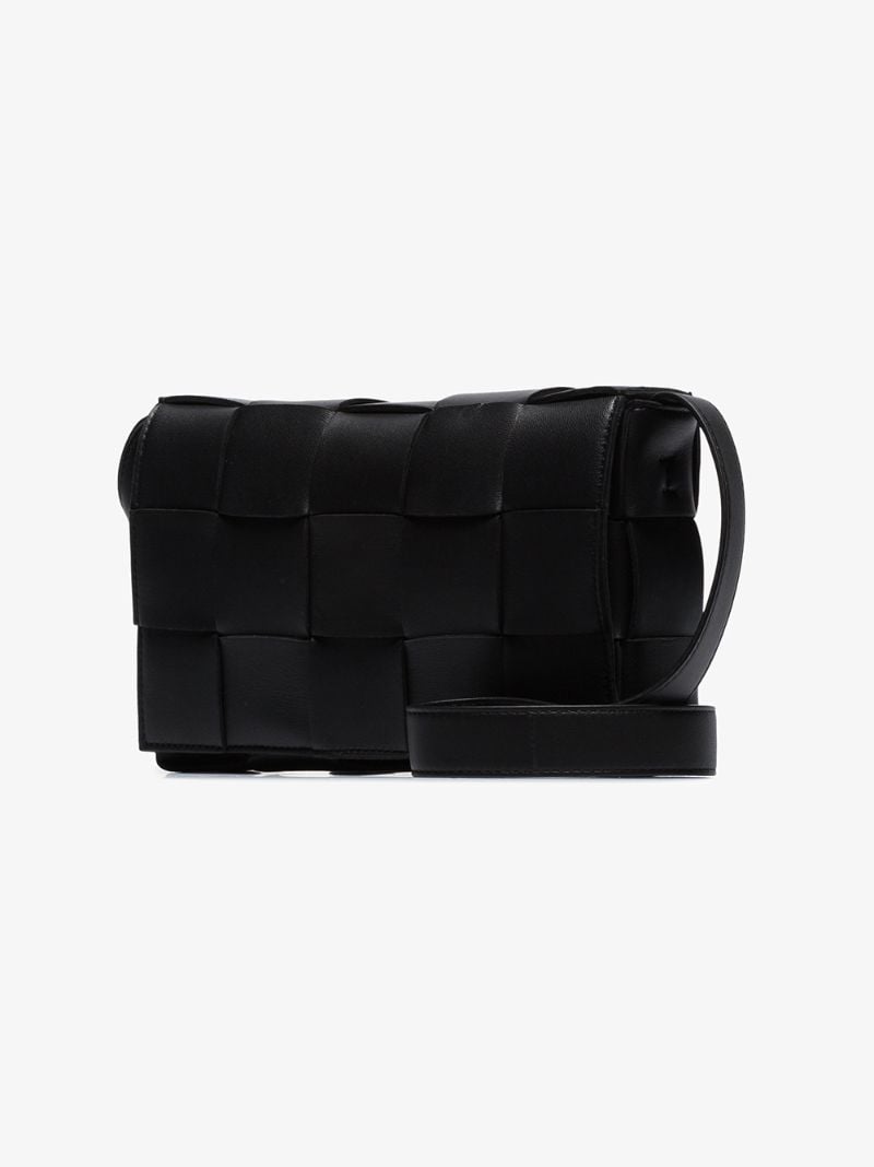 Black Maxi Intreccio Shoulder Bag