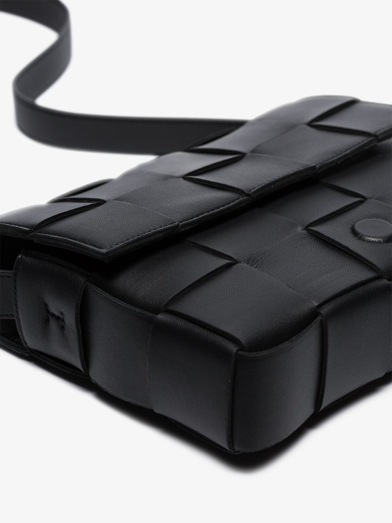Black Maxi Intreccio Shoulder Bag