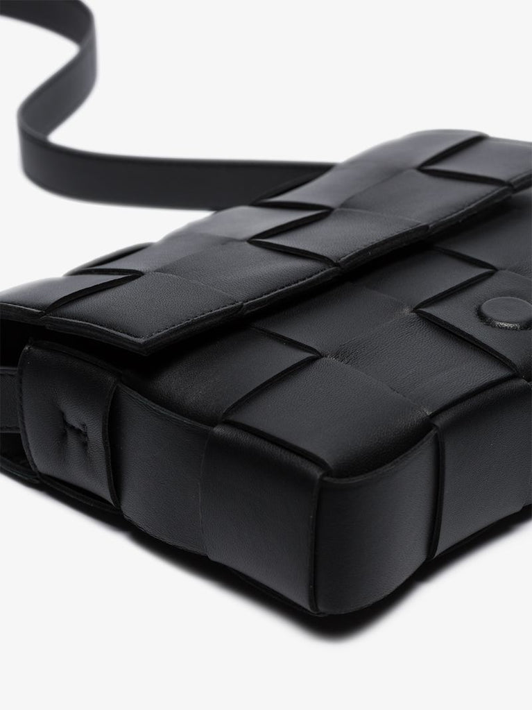 Black Maxi Intreccio Shoulder Bag