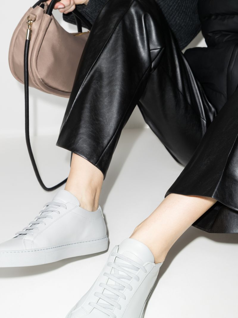 Grey Achilles Low Top Leather Sneakers