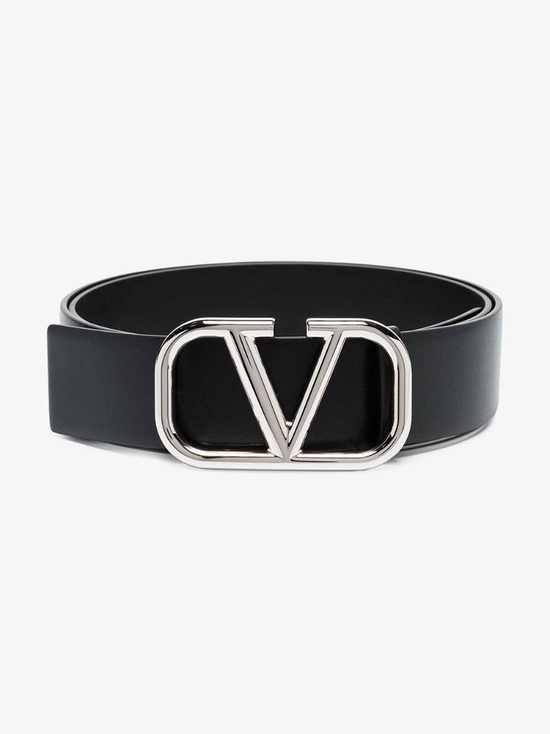 Black Go Logo Buckle Leather Belt