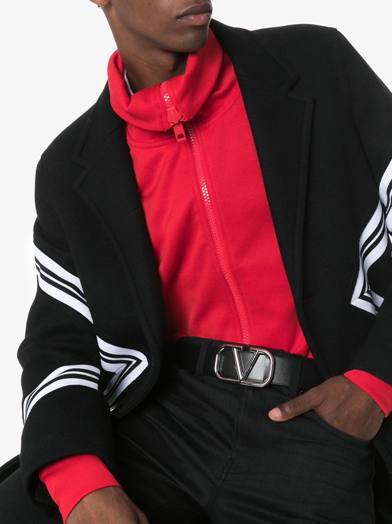 Black Go Logo Buckle Leather Belt