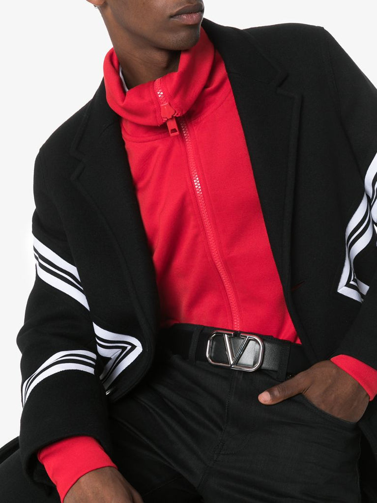 Black Go Logo Buckle Leather Belt