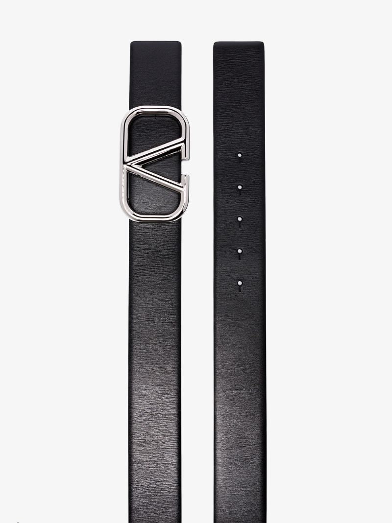 Black Go Logo Buckle Leather Belt