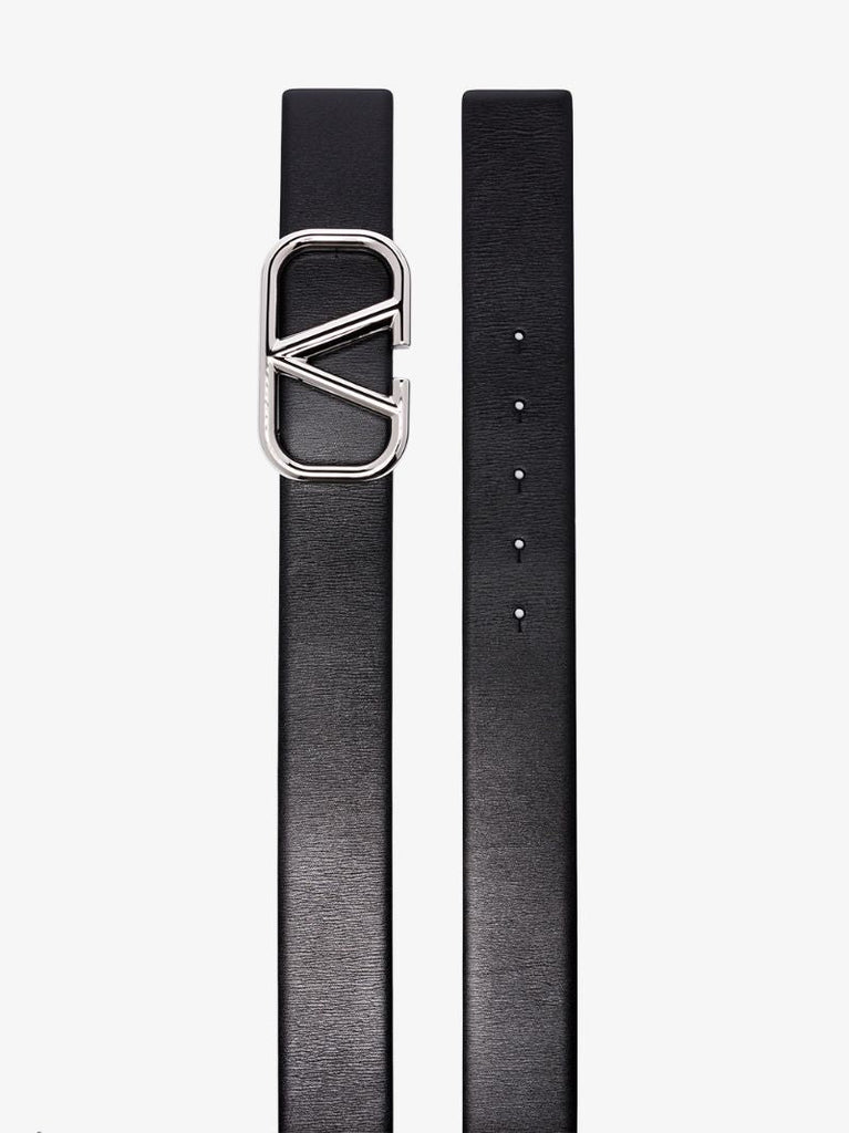 Black Go Logo Buckle Leather Belt