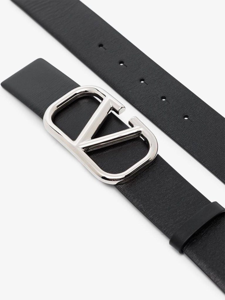 Black Go Logo Buckle Leather Belt