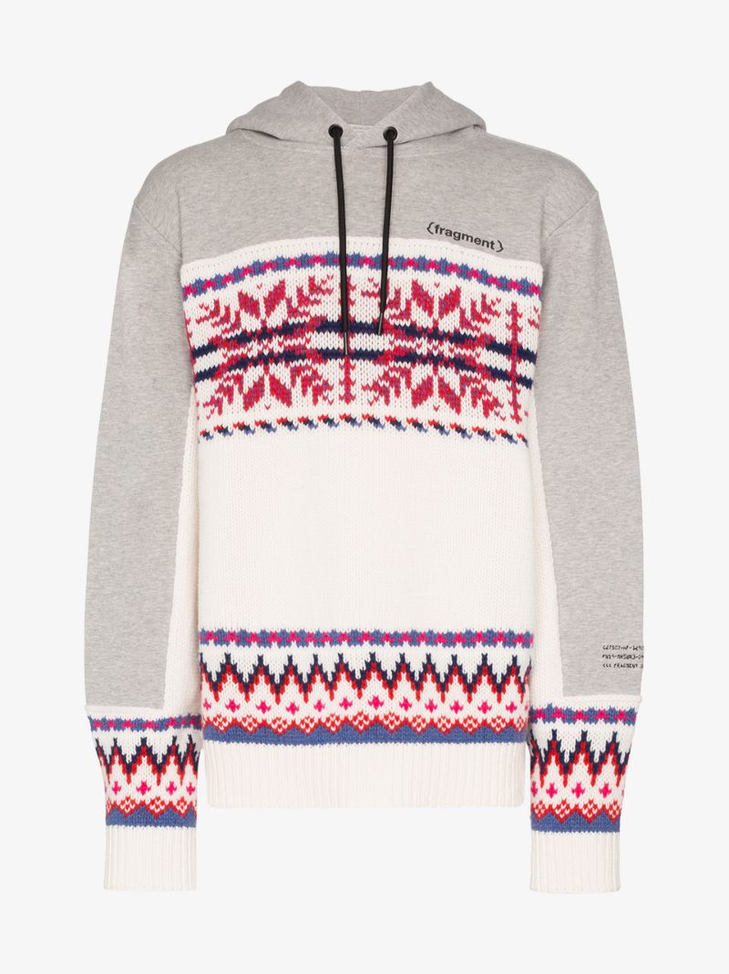 7 Moncler Fragment Fair Isle Knit Hoodie