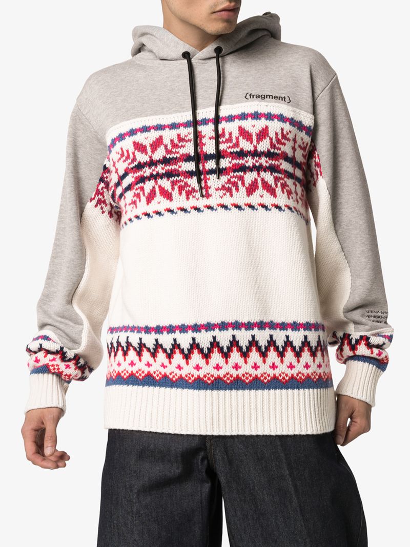 7 Moncler Fragment Fair Isle Knit Hoodie