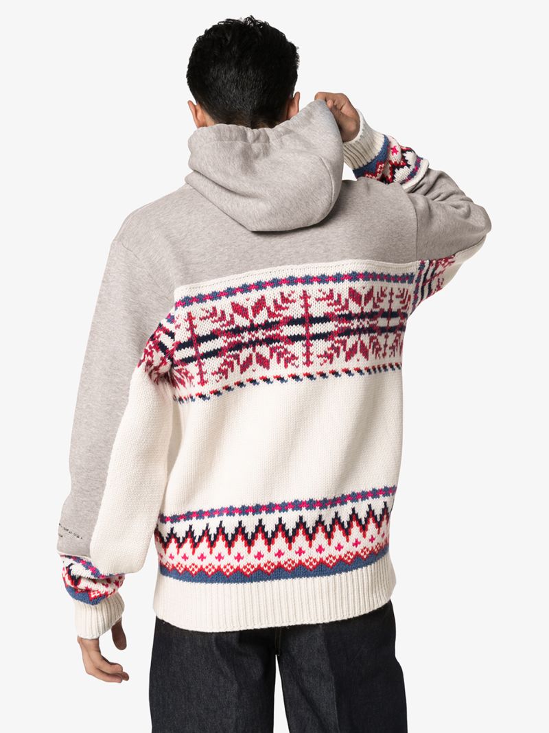 7 Moncler Fragment Fair Isle Knit Hoodie