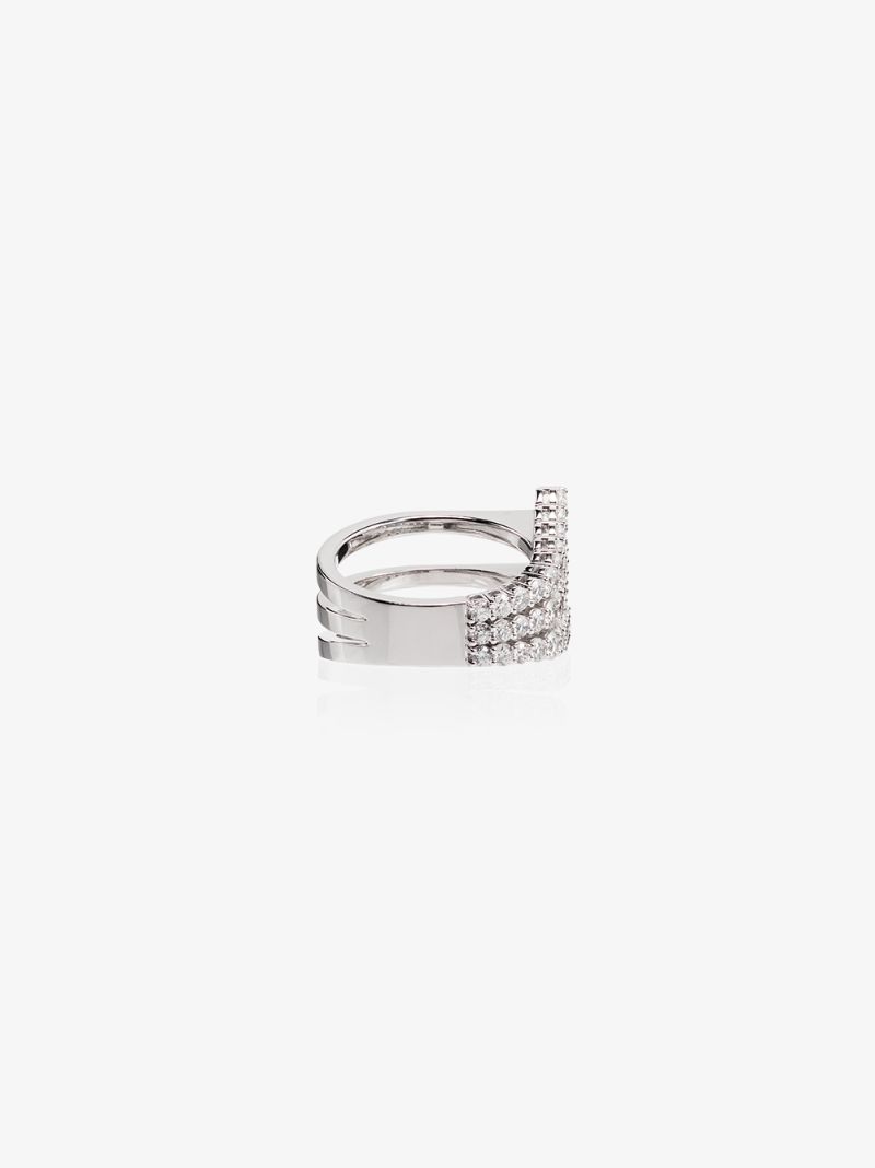 18k White Gold Aria Fan Diamond Ring