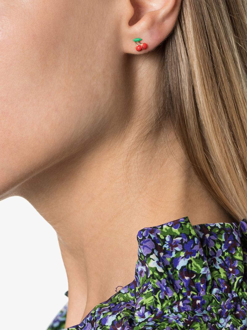 14k Yellow Gold Cherry Earring