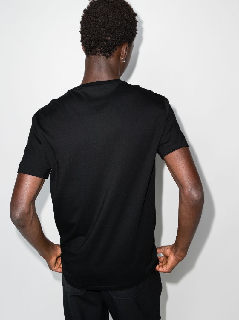 Black Embroidered Logo Cotton T-shirt