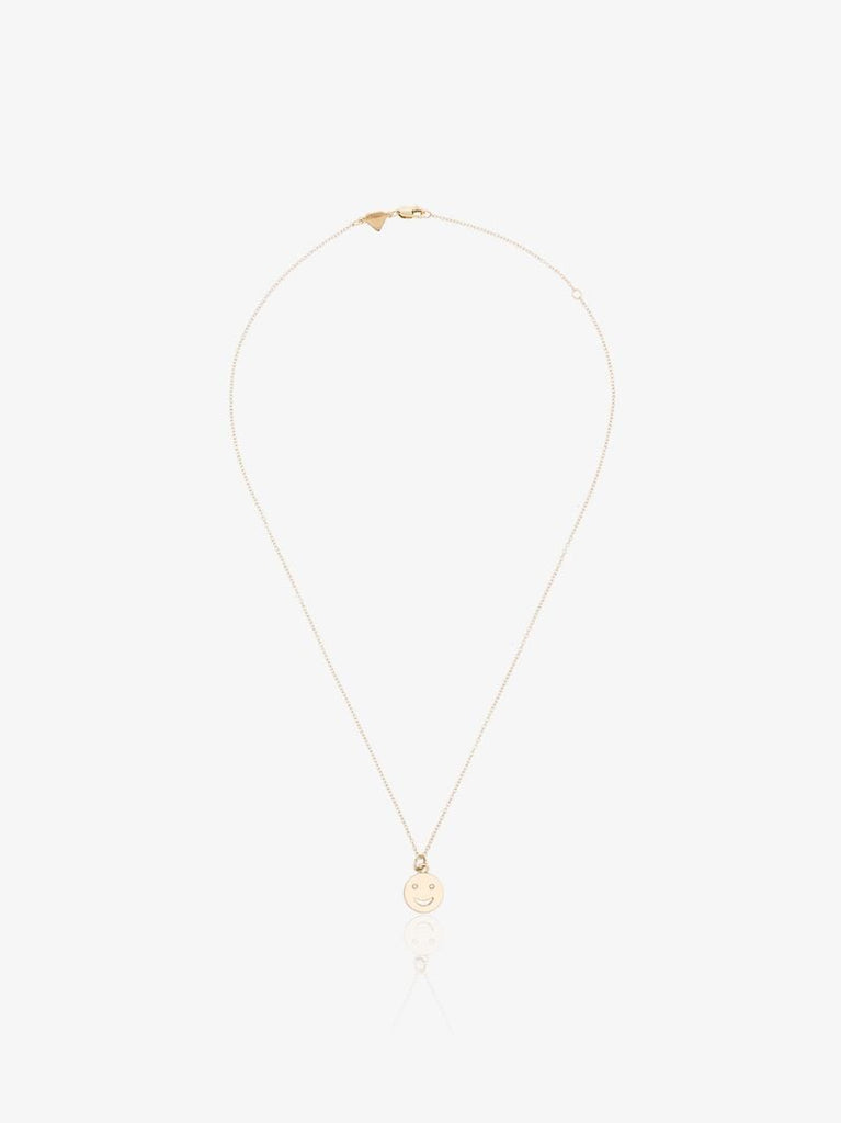 14k Yellow Gold Medium Happy Face Necklace