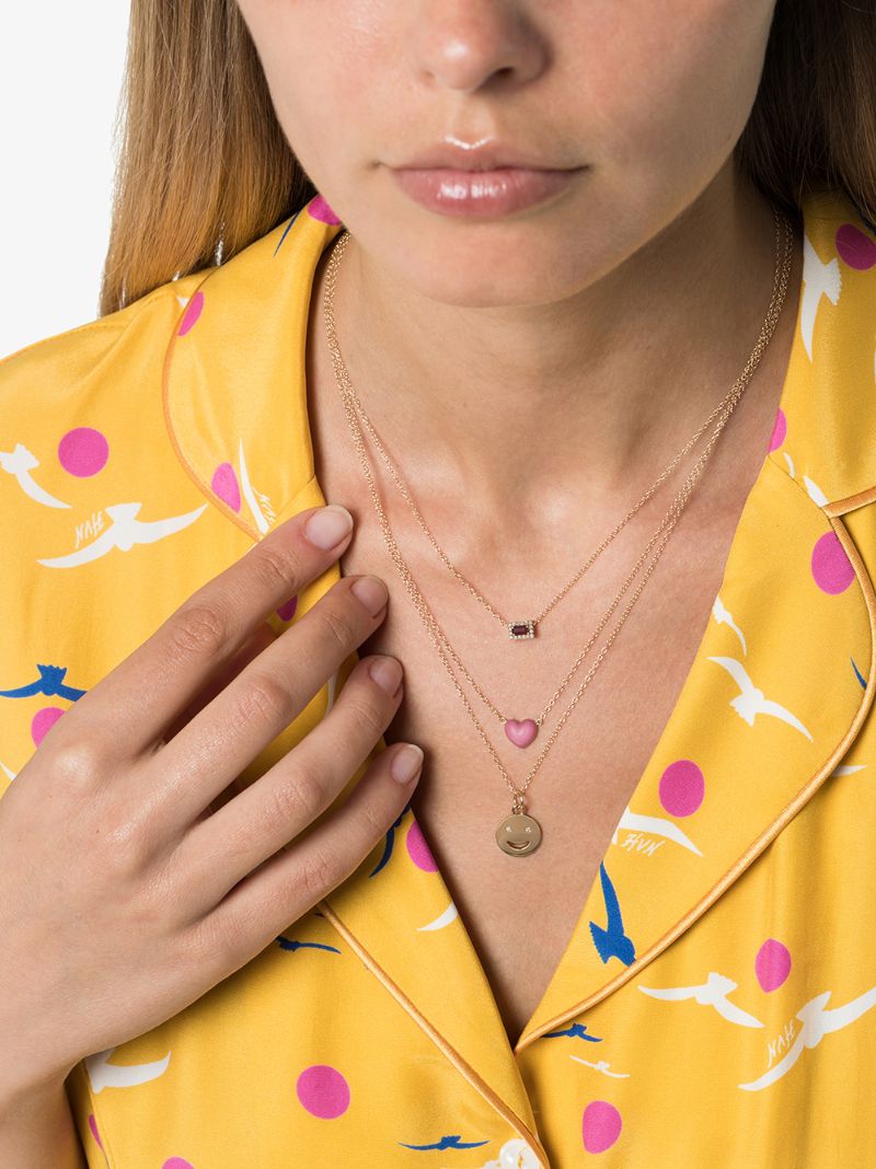 14k Yellow Gold Medium Happy Face Necklace