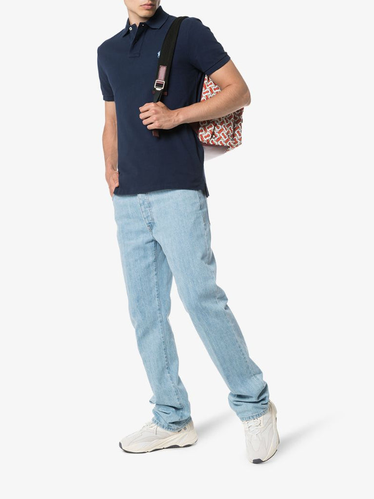 Logo Embroidered Cotton Polo Shirt