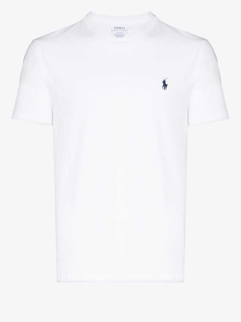 White Embroidered Logo Cotton T-shirt