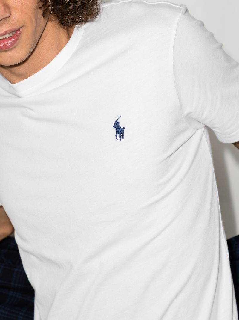 White Embroidered Logo Cotton T-shirt