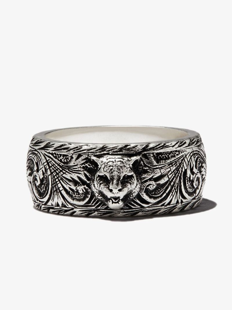 Sterling Silver Feline Head Ring