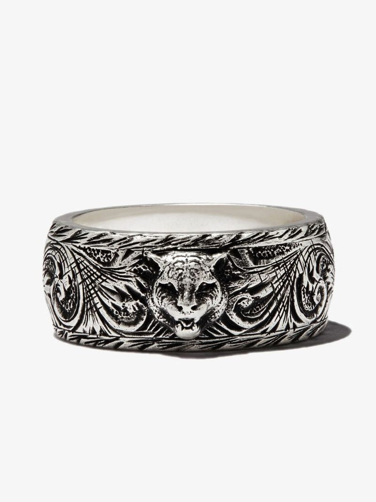 Sterling Silver Feline Head Ring