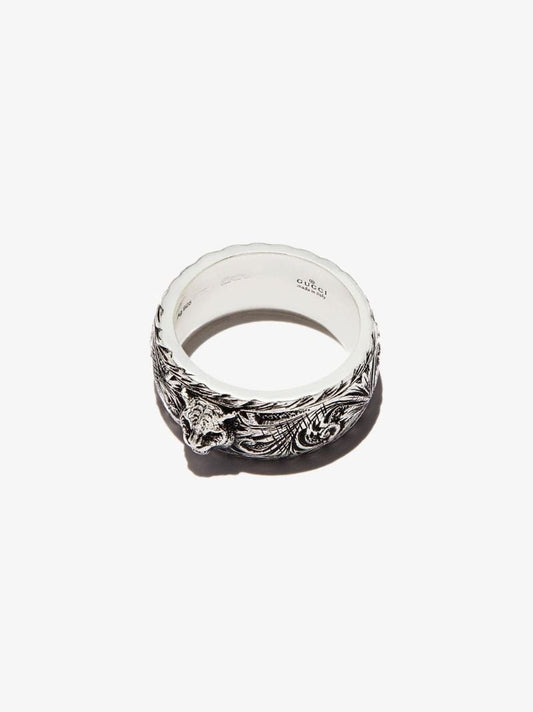 Sterling Silver Feline Head Ring