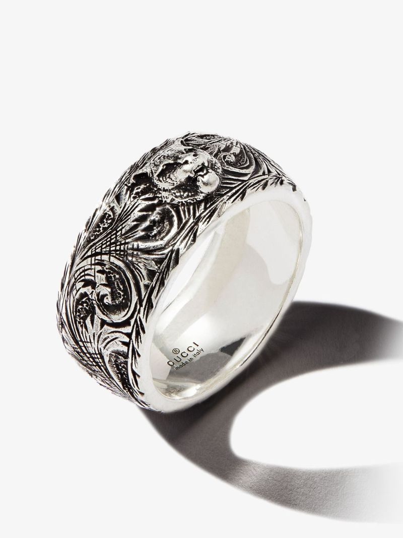 Sterling Silver Feline Head Ring