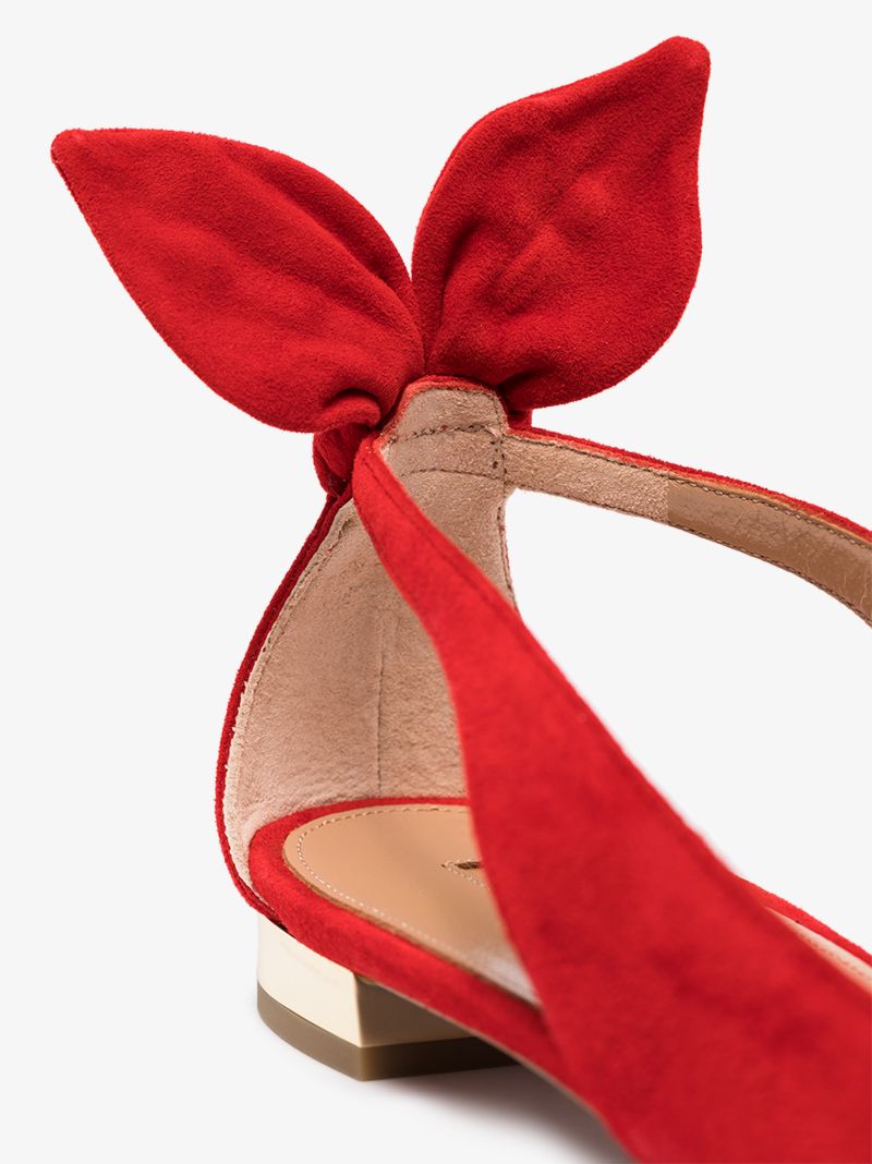 Red Deneuve Bow Backed Ballet Flats