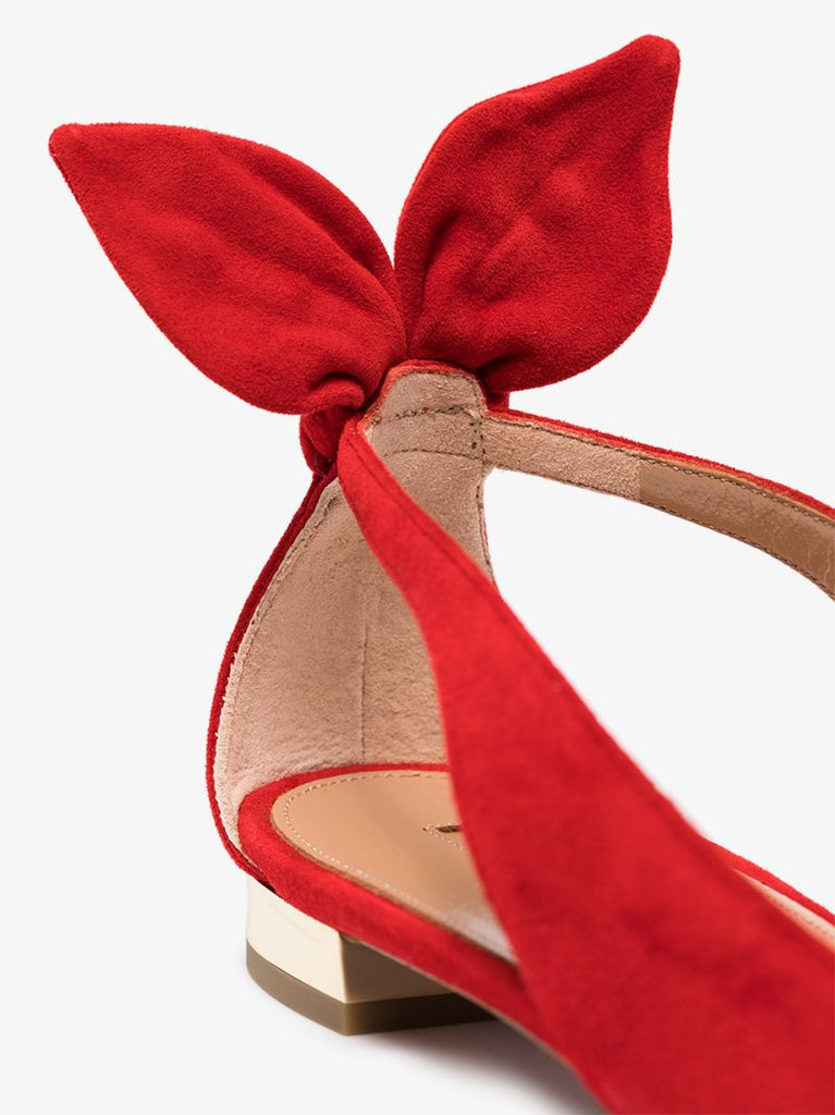 Red Deneuve Bow Backed Ballet Flats